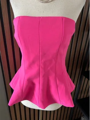 Zara pink corset top size M cute going out shirt NWT thumbnail 1