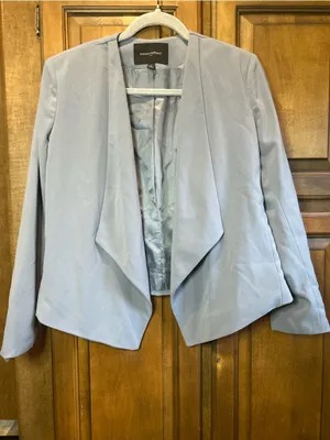 Banana Republic Dusty Blue Open Front Cascade Blazer Jacket Size 4 thumbnail 2