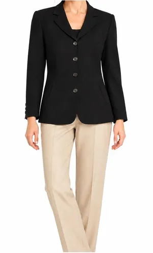Garfield Marks Blazer Womens Size 6 Black Lined 4 Button Front Collar USA Made thumbnail 1