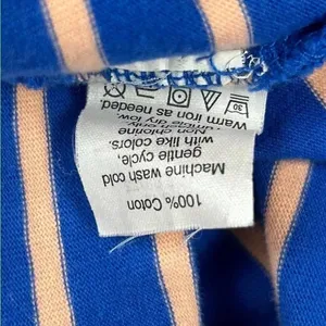 J Crew boatneck royal blue pink‎ stripe long sleeve cotton tee shirt top tunic thumbnail 5