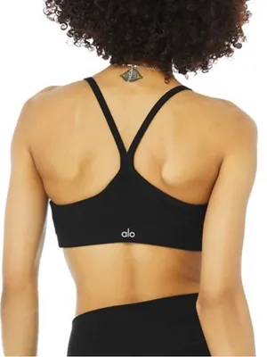 NWT Alo Yoga Black Alosoft Gratitude Bra Medium thumbnail 2
