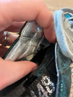 P448 Women’s John Sneakers Snakeskin Leather Teal Glitter Size 40/9.5-10 thumbnail 8