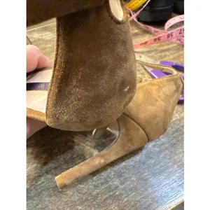 STUART WEITZMAN Taupe Nudistsong Suede 105 Strappy Sandals 9.5 heels brown thumbnail 11
