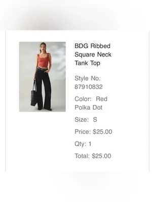BDG Ribbed Square Neck Tank Top thumbnail 2