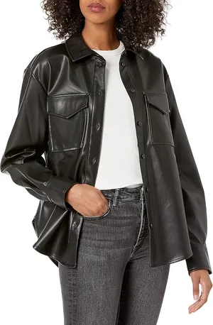 Shein Oversized Leather Jacket thumbnail 2