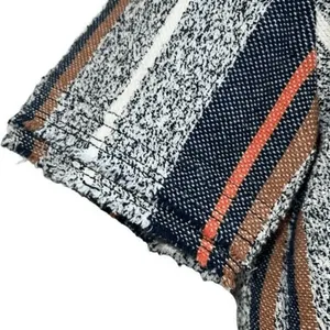 ANN TAYLOR Boucle Tweed‎ Fringe Hems Stripe Print S/S Top NWOT XS thumbnail 5