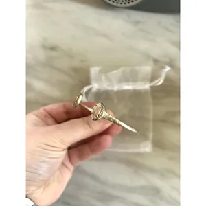 Kendra Scott Pink Stone & Clear Rhinestone Silver Bangle thumbnail 3