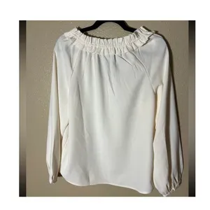 J.Crew‎ Ivory Drapey Ruffleneck modest office  career size Medium thumbnail 6
