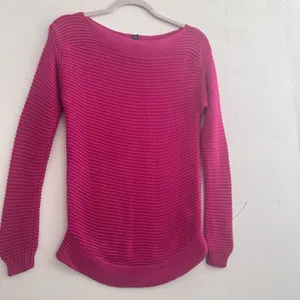 NEW Lauren Ralph Lauren Sweater XSMALL Magenta Pink Textured Boatneck Pullover thumbnail 6