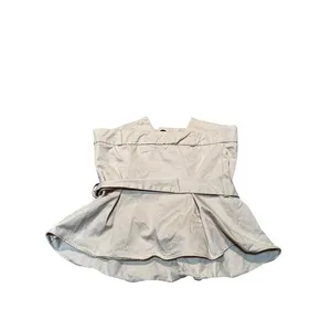 Zara Women's Sz Small Gabardine Top with Belt Light Beige Khaki Strapless Cotton thumbnail 8
