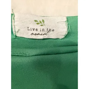Live in the Moment Green Square Neck Tank Bodysuit Snap Closure‎ Medium thumbnail 2