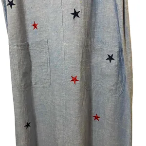 Quacker Factory Womens Blue Sleeveless Long Denim Star‎ Dress Size S thumbnail 3