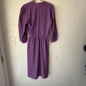 Vintage Jonathan Martin Purple Geometric Midi Dress Kentucky Derby‎ Old Money M thumbnail 5