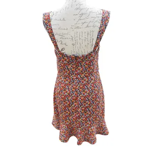 Hutch Floral Sweetheart Mini Dress Ruffle Hem Sleeveless‎ Multi Color Size M thumbnail 5