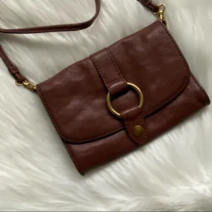 FRYE Ring Crossbody Purse Handbag Brown Leather thumbnail 2