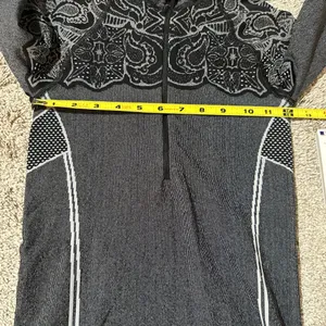 ATHLETA Dark Gray and black Hoodie with Decorative Yoke thumbnail 3
