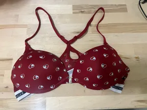 Tommy Hilfiger Red Hearts Front Open Push-Up Bra 36B thumbnail 1