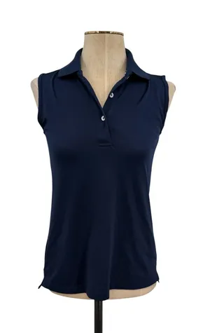 Tory Sport by Tory Burch Sleeveless‎ Golf Polo Shirt Navy Blue Size XS thumbnail 1