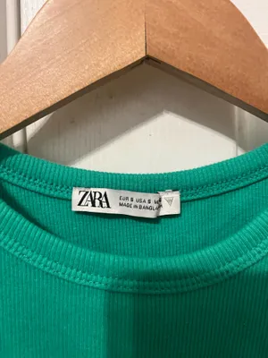 Zara green crop top thumbnail 2