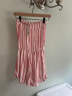 Isla Bonita strapless striped romper thumbnail 2