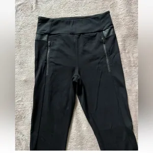 Athleta Ponte Luxe Legging Faux Leather Womens Full Length Zip Pockets‎ Sz Small thumbnail 2