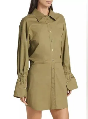 En Saison Hardin Button Down Shirt Dress in Sage Green Size Small NWT thumbnail 1