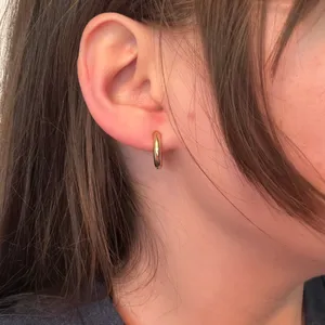 Chunky gold hoop earrings H&M thumbnail 1