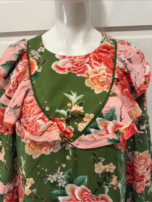 Farm Rio by Antropologie Floral Print Elinor Tunic Dress Size Medium thumbnail 7