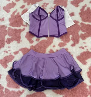 💜✨ Lilac Dream Corset Set – Fairycore Ruffle Skirt & Cosplay Ready Medium ✨💜 thumbnail 1