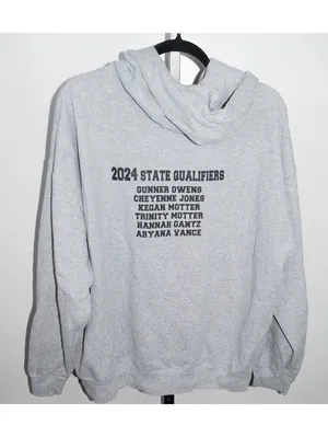 El Dorado Wildcat State Girl's Wrestling 2024 Hoodie Gray Front Kangaroo Pouch thumbnail 2