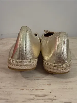 Kate Spade Clubhouse Leather Espadrille Flats in gold thumbnail 6