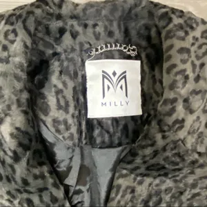 Milly Leopard Print Faux Fur Double Breasted Coat Jacket Small thumbnail 8