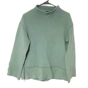 Lululemon Size 6 Green Ribbed‎ On Repeat Mock Neck Side Zip Pullover thumbnail 2