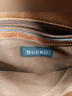 BUENO CognacBrown Shoulder Bag Western Embossed Braided Straps Accent Hardware thumbnail 2