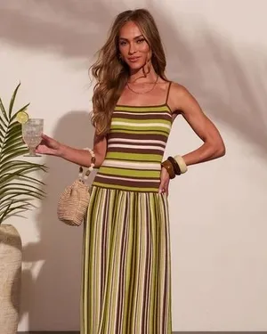 Vici Coastal Arrival Striped Midi Dress thumbnail 1