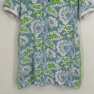 Gretchen Scott Serve It Up Dress XL Blue Green Flora Periwinkle Preppy Coastal thumbnail 5