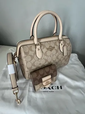 Coach Rowan Satchel In Colorblocked And Matching Wallet thumbnail 3