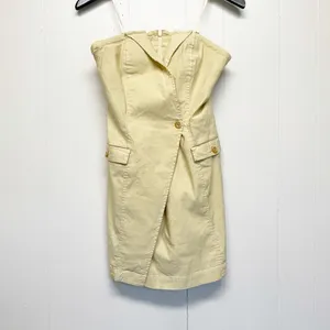 NWT MAEVE Anthropologie Strapless Yellow Cream Dress Size 6 thumbnail 5