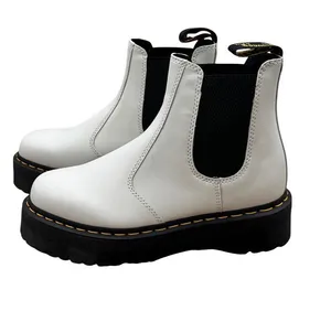 Dr Martens Size 9 Combat Boots 2976 YS Punk Goth Platform White thumbnail 1