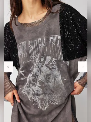 Free People We The Free City Sparkle Tee sz XS thumbnail 6