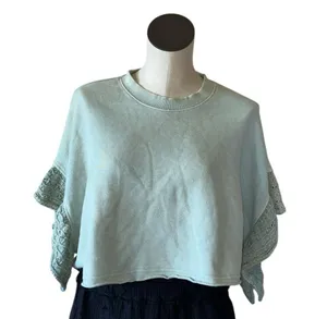 Altar'd State NWOT Kaia Crochet Flutter Sleeve Top thumbnail 7