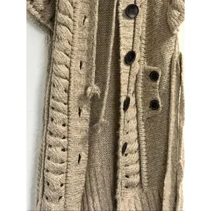 Raga Anthropologie Long Oversize Chunky Knit Hooded Open Cardigan size M thumbnail 4