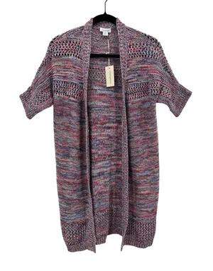 NWT Sundance Women's Open Knit Crochet Short Sleeve Cardigan‎ Sweater Sz Medium thumbnail 1