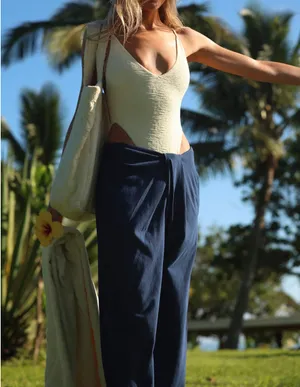 Free People Linen Pants Wide-Leg thumbnail 2