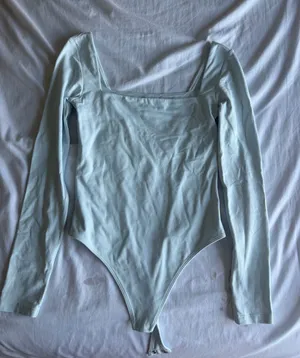 light blue aritzia long sleeve square neck bodysuit thumbnail 1