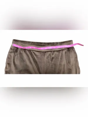 Skims Wide Leg Chocolate Brown Velour Pants Size Large thumbnail 7
