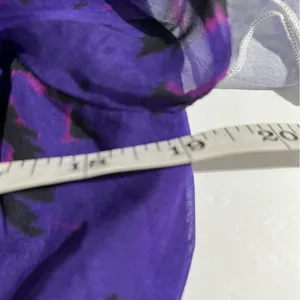 Aryn K Purple Silk Dress Size M 100% Silk Print‎ V-Neck Elastic Waist Fairycore thumbnail 8