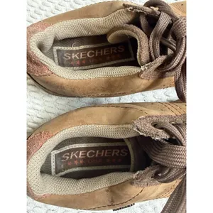 Skechers Signalize Womens 7 Brown‎ Tan Leather And Suede Sneakers Shoes Retro thumbnail 8