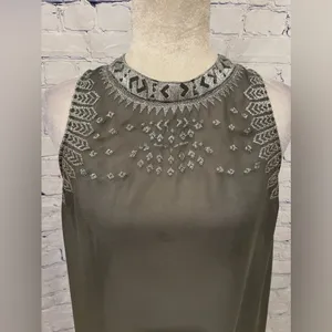 Anthropologie embroidered sheer gray minidress by Altr'd State Size Large thumbnail 2