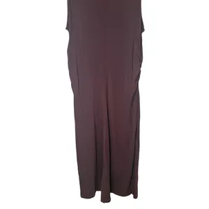 Spanx Sleek Jersey Crewneck Ruched Midi Dress Sleeveless Brown Sz Medium 21831R‎ thumbnail 4